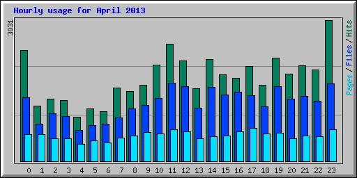 Hourly usage for April 2013