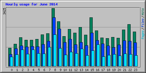 Hourly usage for June 2014