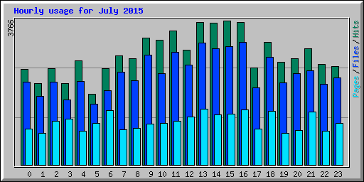 Hourly usage for July 2015