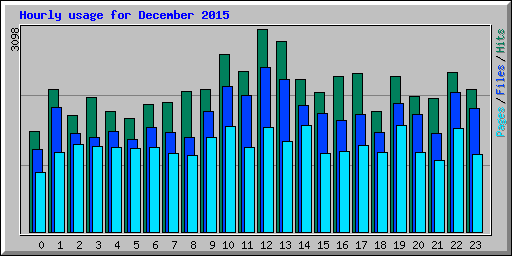 Hourly usage for December 2015