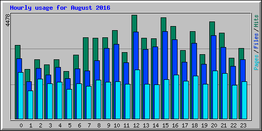 Hourly usage for August 2016