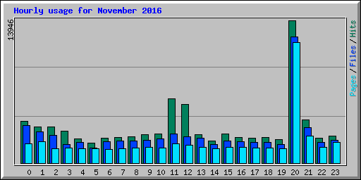 Hourly usage for November 2016