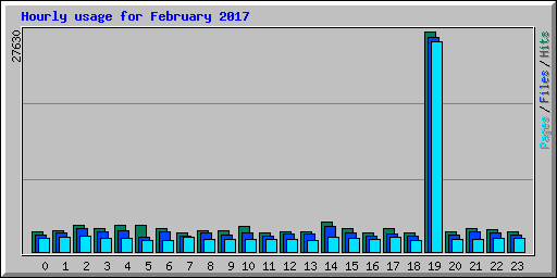 Hourly usage for February 2017