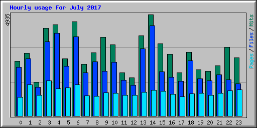 Hourly usage for July 2017