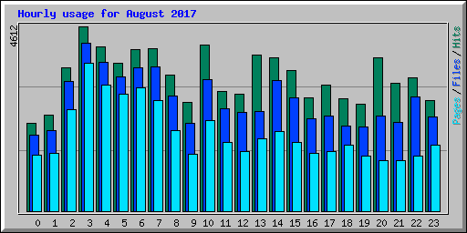 Hourly usage for August 2017