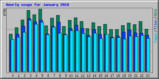 Hourly usage for January 2018
