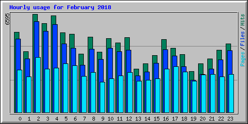 Hourly usage for February 2018