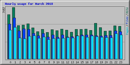 Hourly usage for March 2018